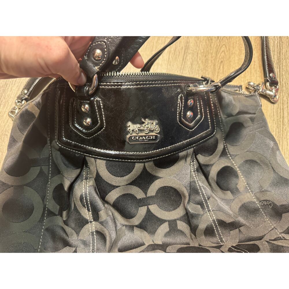 Y2K Coach Madison Op Art Claire Signature Handbag - Gem